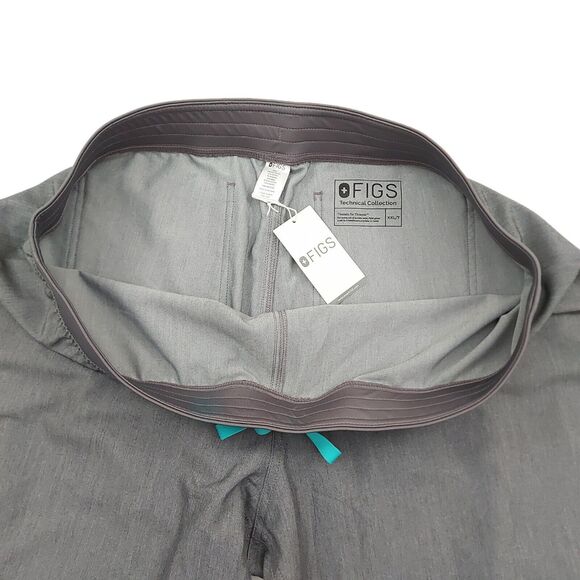 Figs Livingston Scrub Pants Womens XXL/T Gray Relaxed Drawstring High Rise - Picture 7 of 10